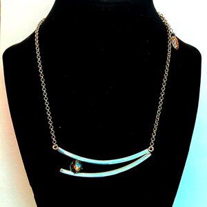 Vintage Silver Necklace with Crystal